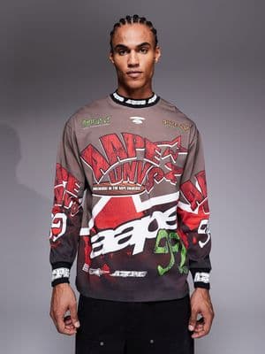 Aape by A Bathing Ape long sleeve motocross t-shirt