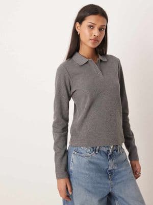 JJXX long sleeve polo top