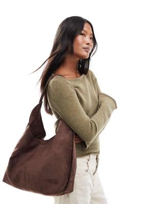 PASQ faux suede slouch tote bag