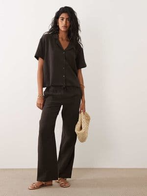 JDY wide leg cheesecloth pants