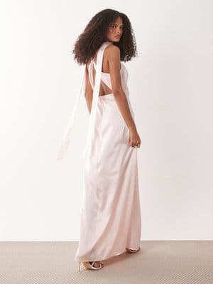 JDY cowl neck satin maxi dress