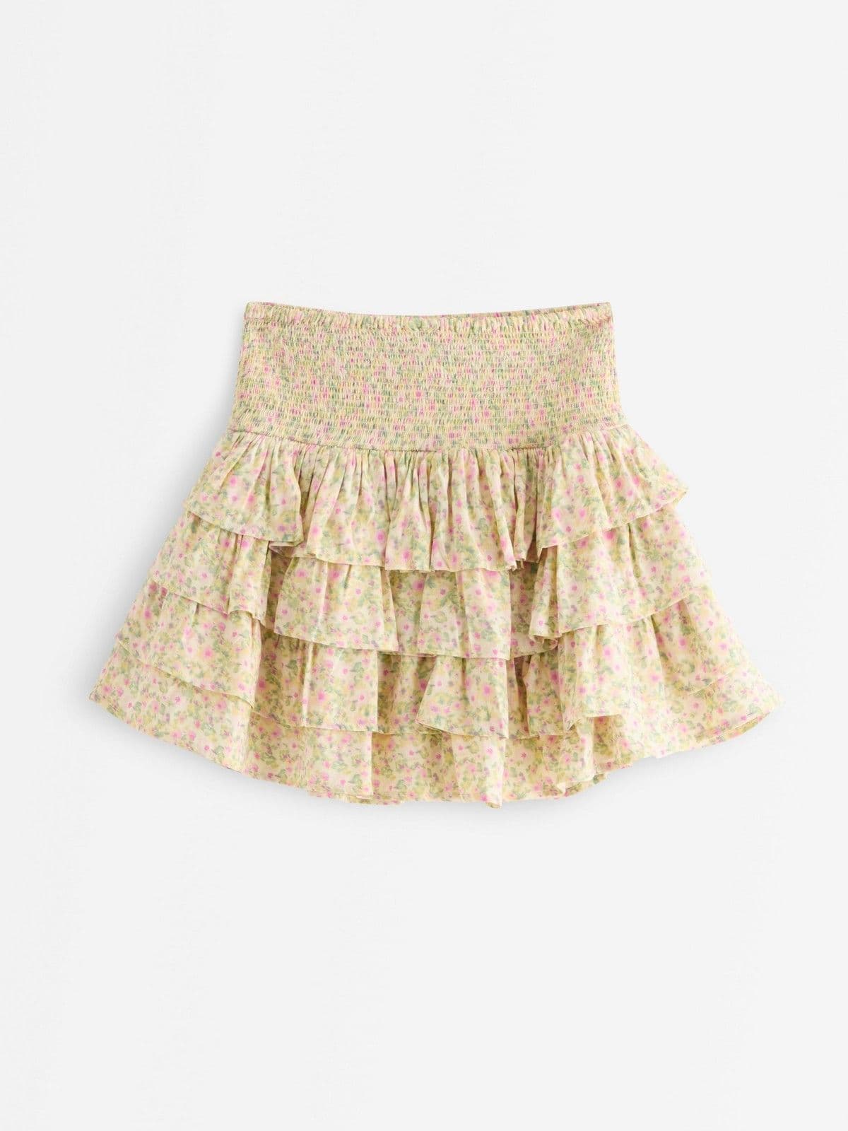 Frill skirt with shorts Light Yellow 1