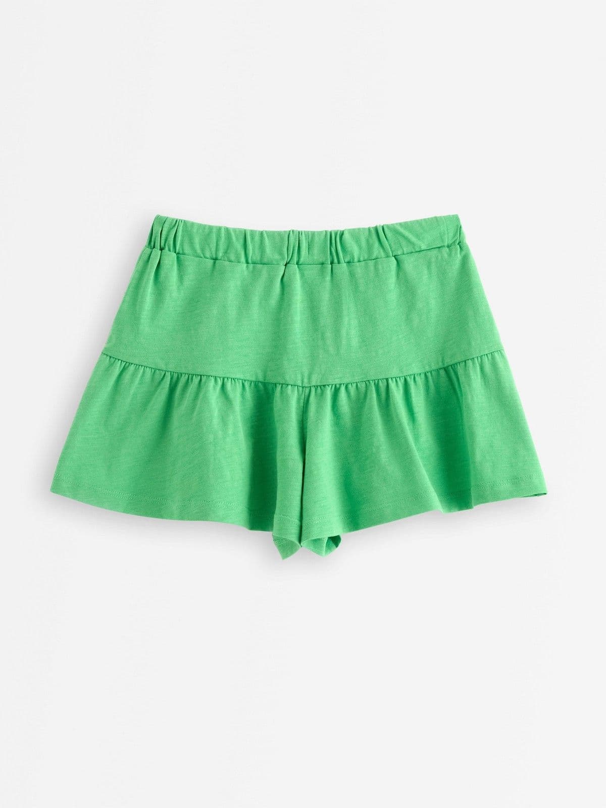 Skort in slub jersey with frill trim Green 1