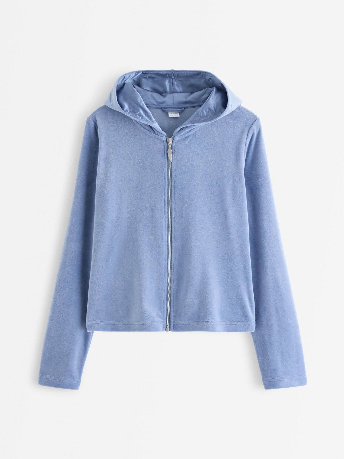 Hoodie in velour Blue 1