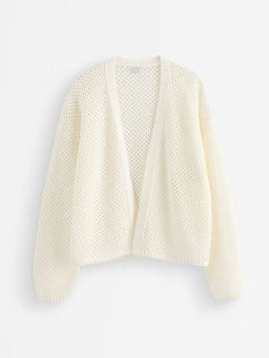 Hole-knit cardigan