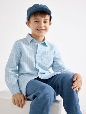 Linen-blend shirt