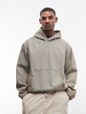 Good For Nothing oversized pullover denim hooded jacket