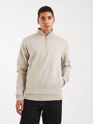 Brave Soul quarter zip funnel neck sweatshirt