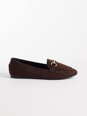 London Rebel Wide Fit Nori buckle detail loafers