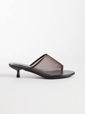 Glamorous kitten heel mesh sandals