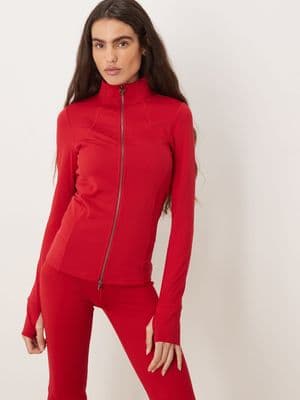 Gilly Hicks high neck snatched waist jacket