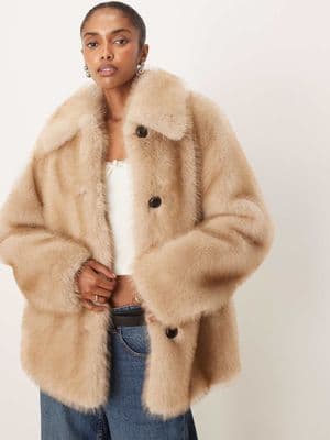 Mango faux fur jacket