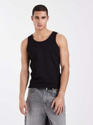 Brave Soul ribbed racer neck tank top