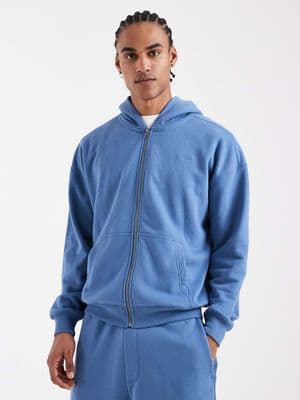 Hollister chest logo french terry zip up hoodie
