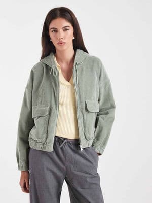 ONLY zipped through cord hooded jacket