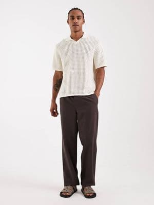 Jack & Jones split neck knit polo shirt