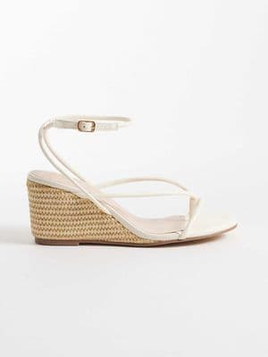 London Rebel Wide Fit Mary Wedge heeled strappy sandals