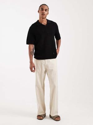 Jack & Jones split neck knit polo shirt