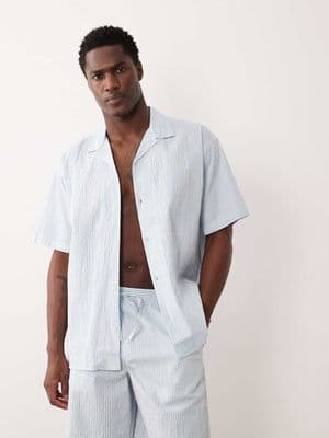 Jack & Jones camp collar seersucker shirt
