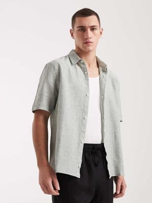 Hollister short sleeve linen blend shirt