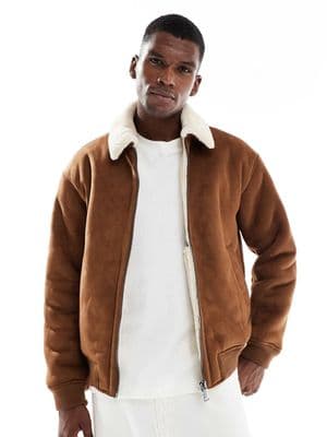 Jack & Jones faux suede bomber jacket