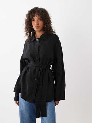 Mango 100% linen tailored jacket