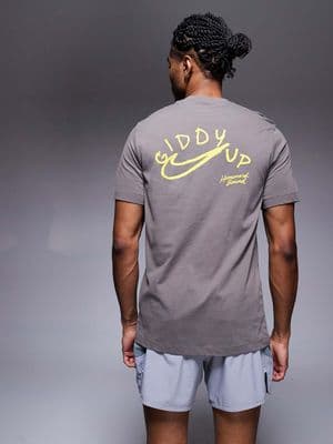 Nike Running "giddy up" back print t-shirt