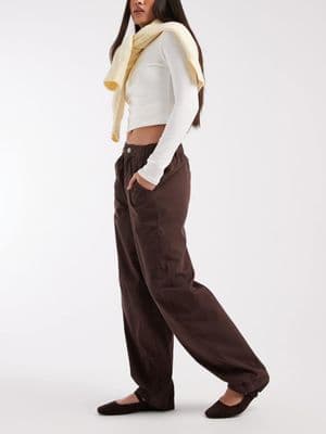 Miss Selfridge elasticized baggy cargo pants
