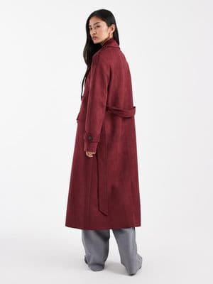 4th & Reckless faux suede double breasted belted midi trench coat