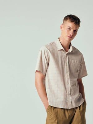 HUF star logo micro plaid shirt
