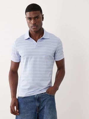 Mango short sleeve striped polo T-shirt