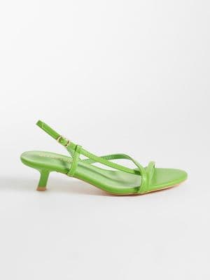 Glamorous kitten heeled strappy sandals