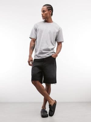 Faded Store distressed hem denim shorts
