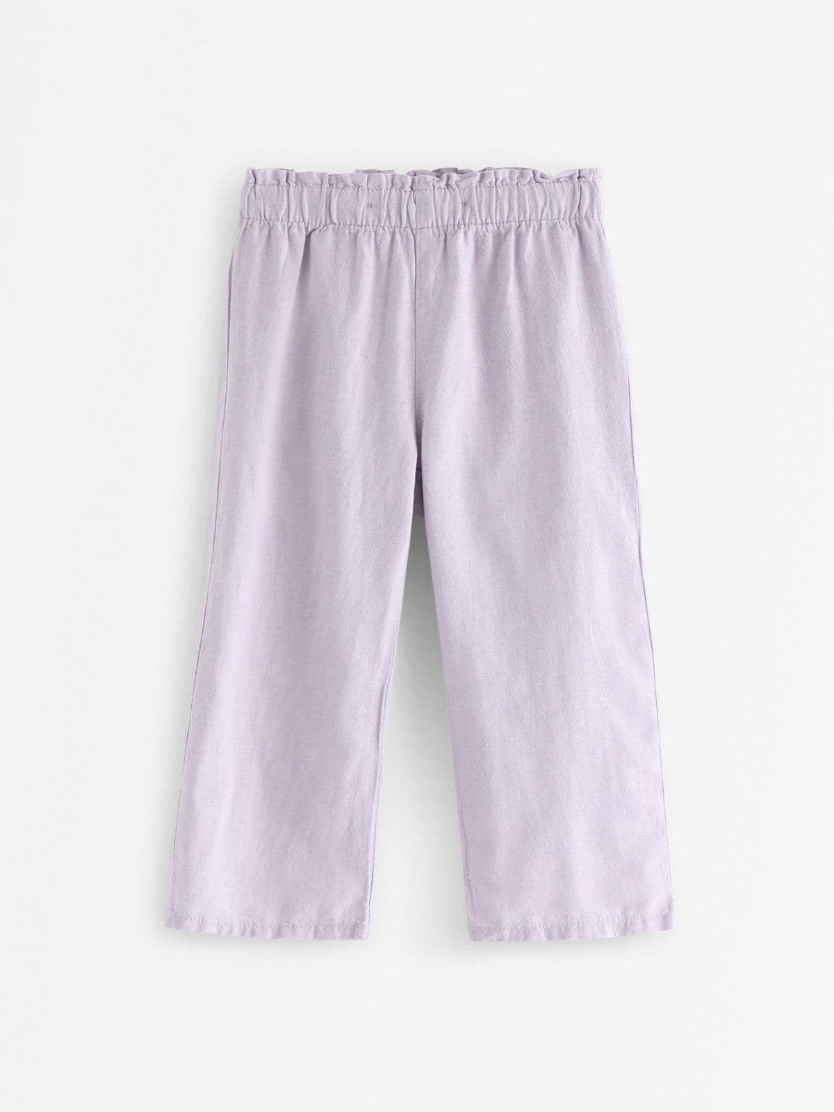 Cropped trousers in linen blend Light Dusty Lilac 1