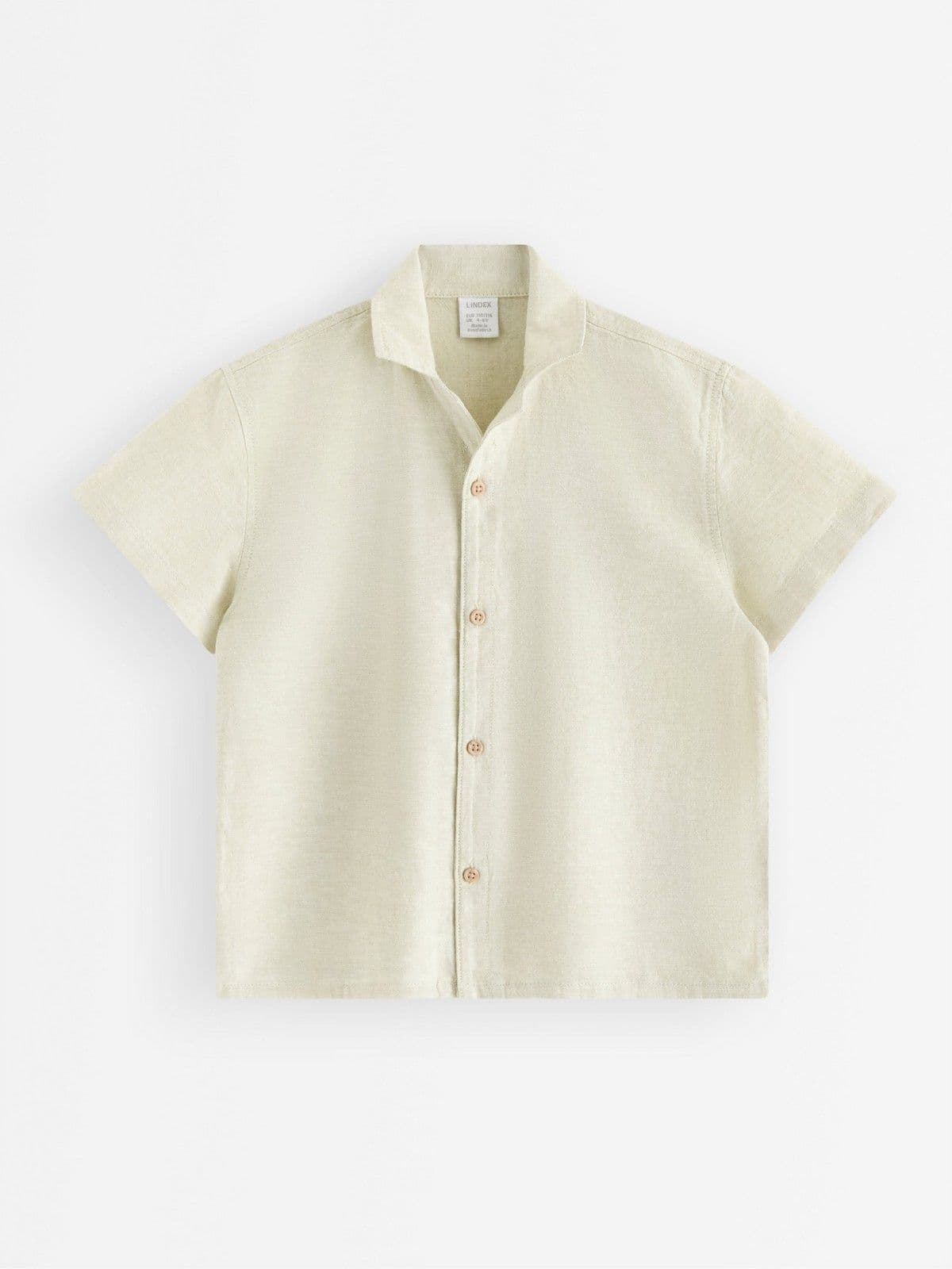 Short-sleeved shirt in linen blend Light dusty green 1