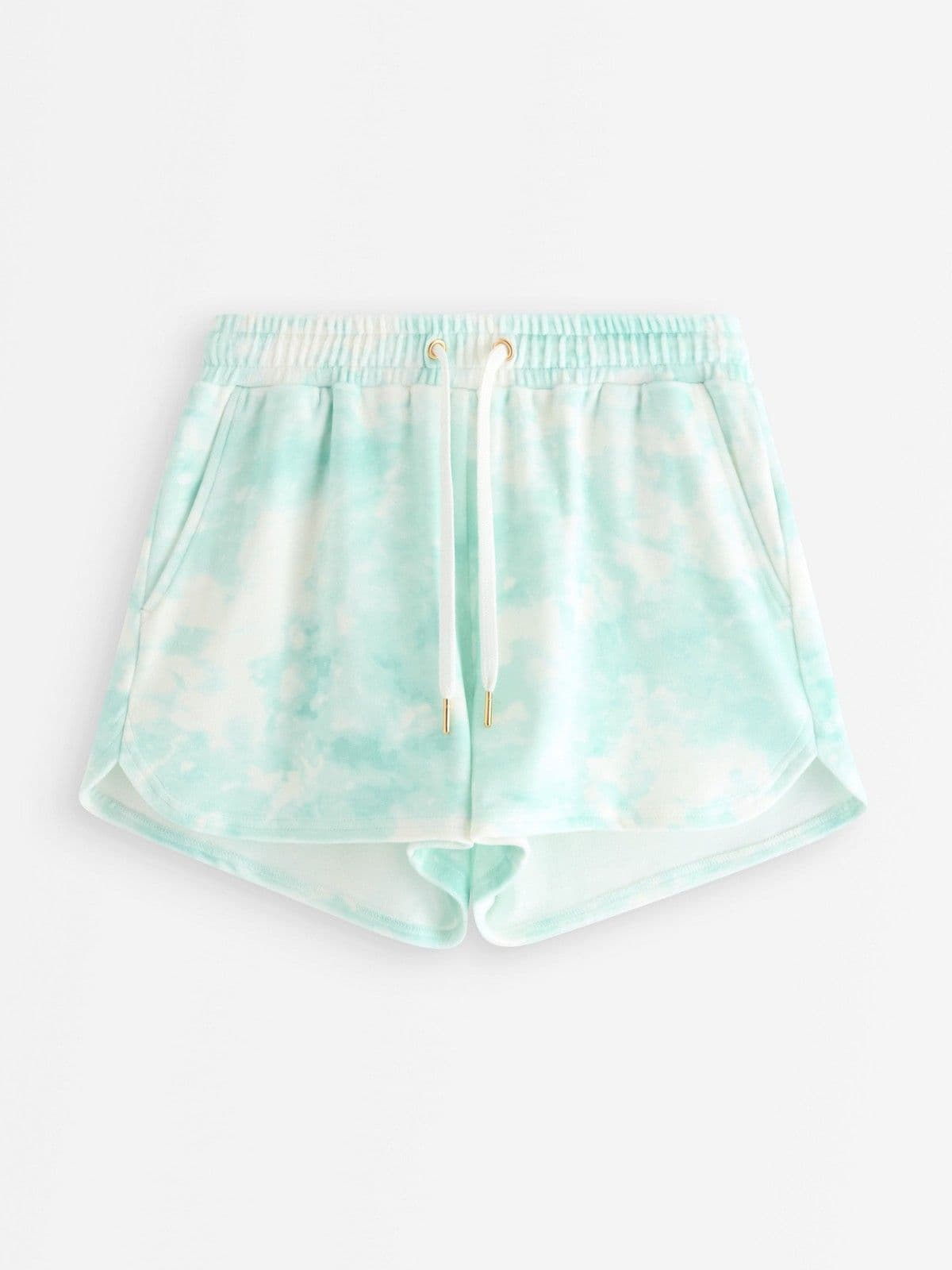 Shorts in velour Light Aqua 1
