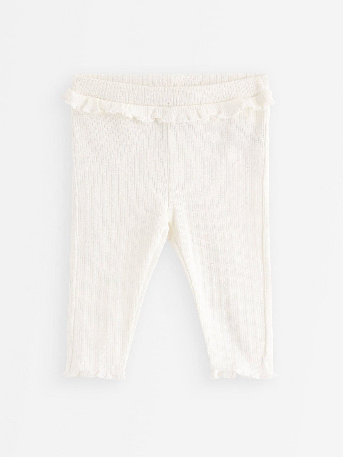 Leggings with frill Light Dusty White 1