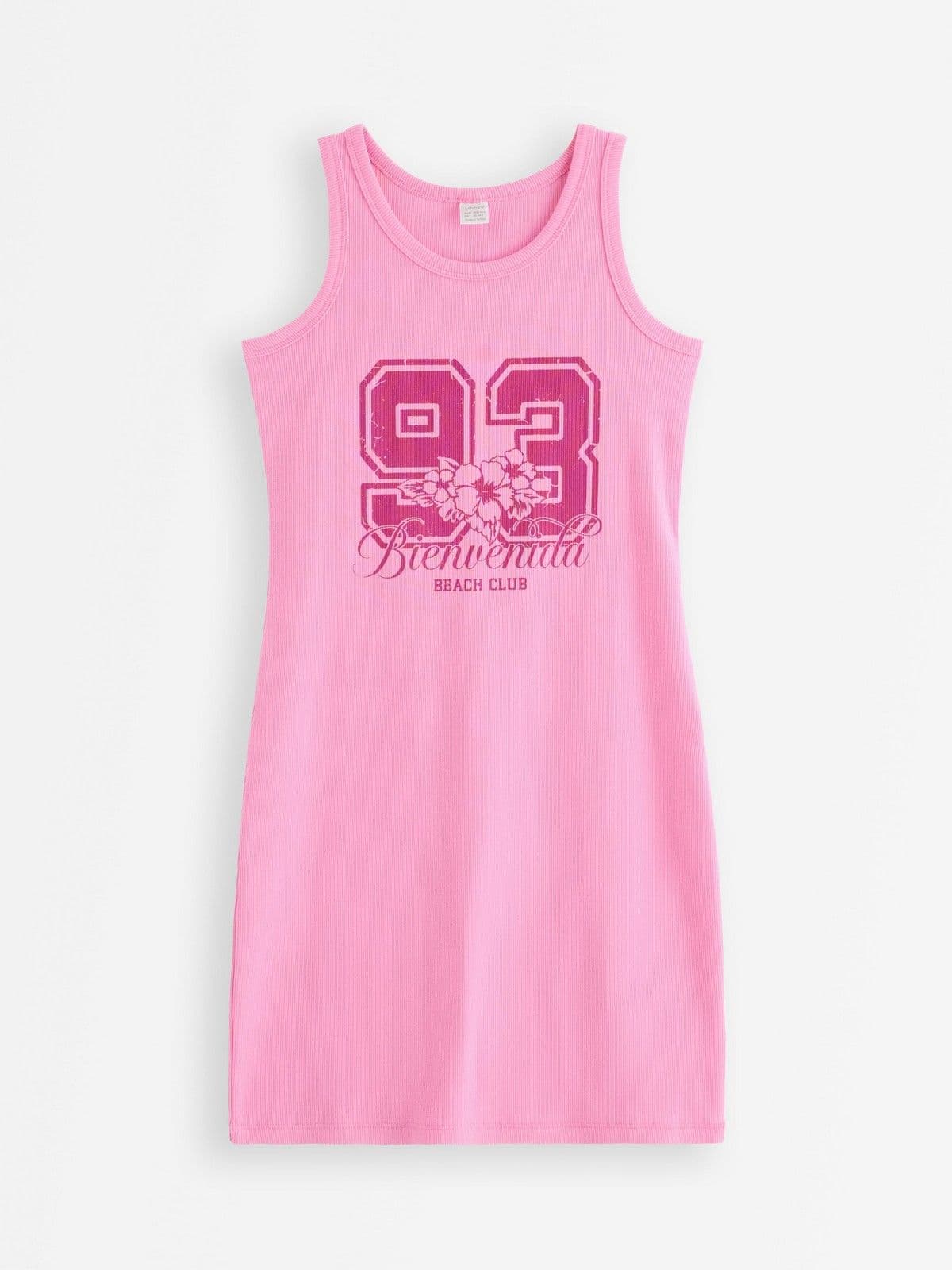 Ribbed jersey dress Light Pink 1